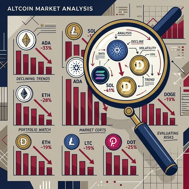 Altcoin market analysis on trading screen