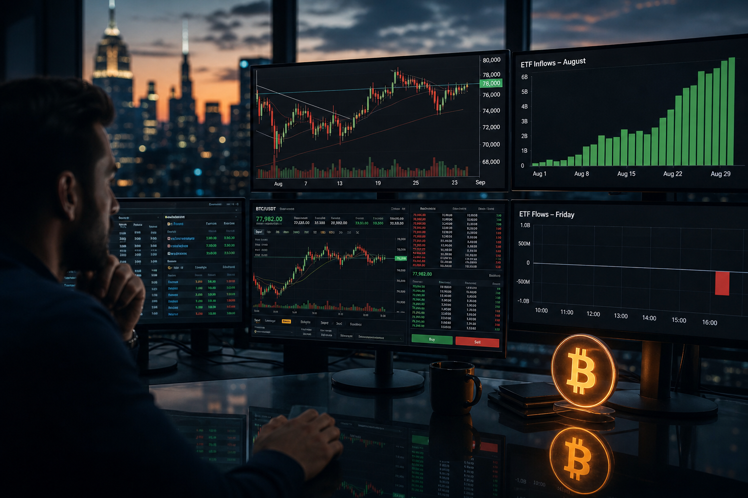 Bitcoin holds near $78,000 August ETF inflows 2026