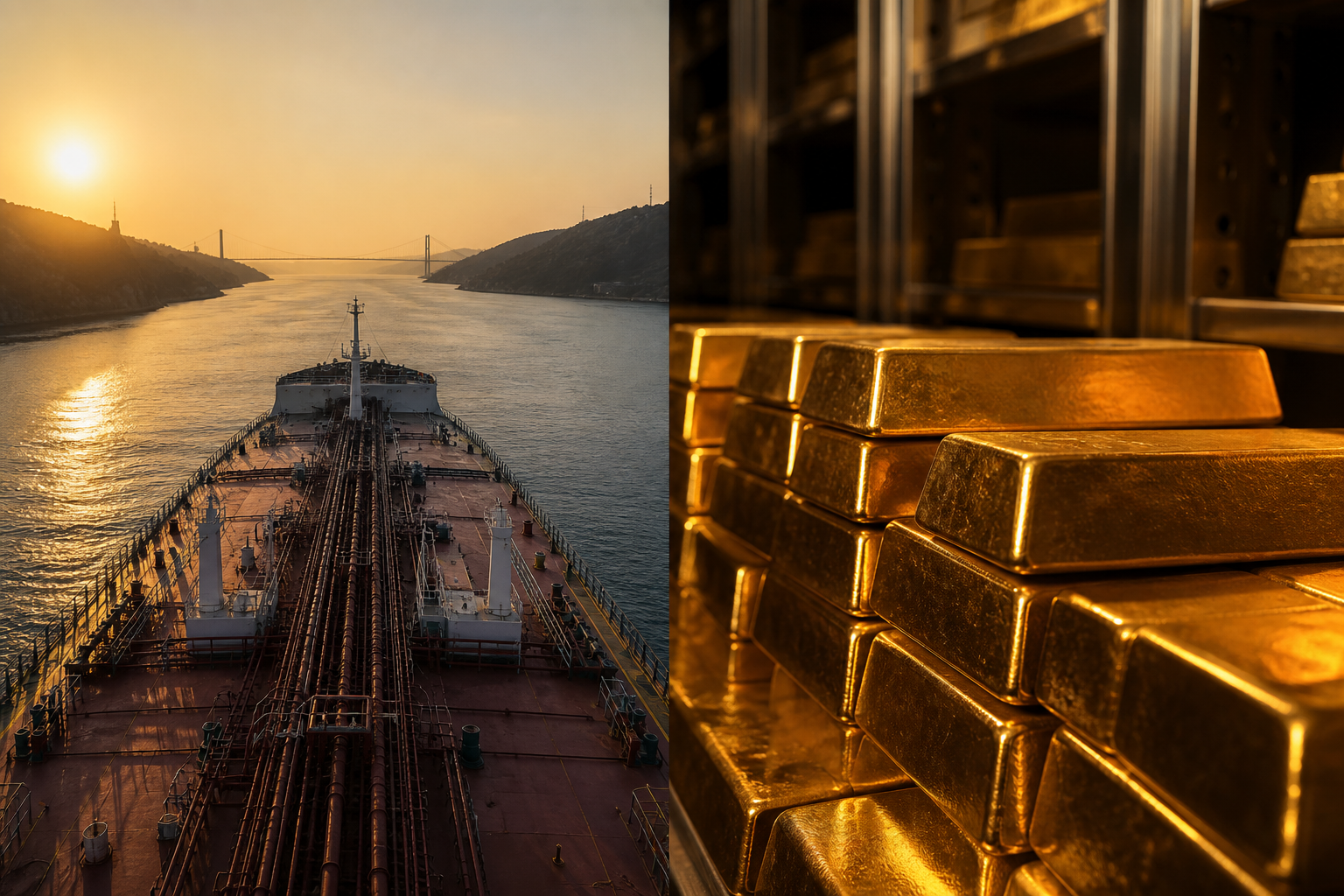 Brent $95 gold $4300 Hormuz September 2026