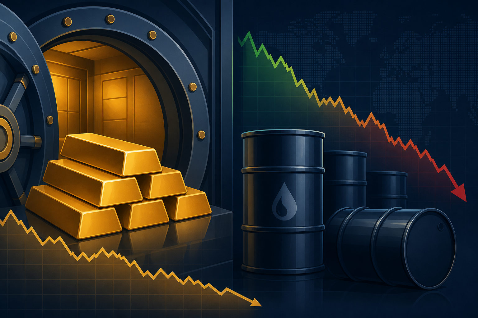 Gold below $4,600 oil weekly loss August 2026